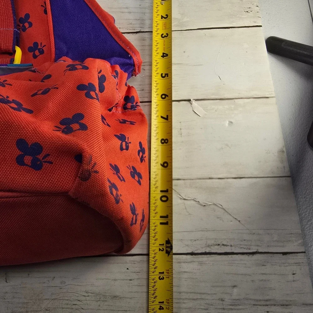 Vintage RARE Disney Winnie the Pooh Diaper Bag Red Purple Canvas Bee Print Tote